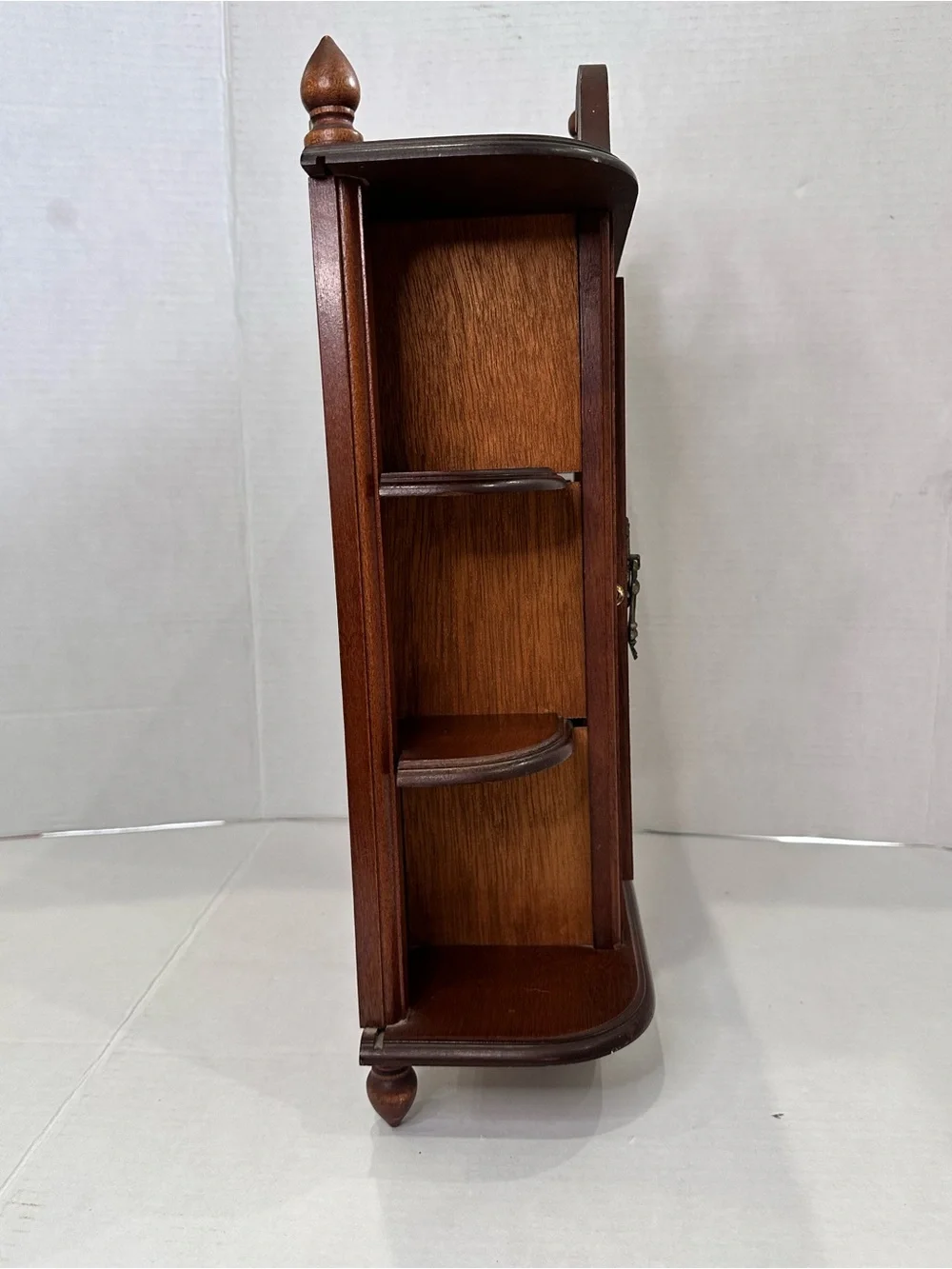 Vintage Wooden Wall Cabinet/Curio with Glass Door